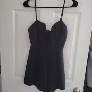 Charlotte Russe Black Romper with V neck